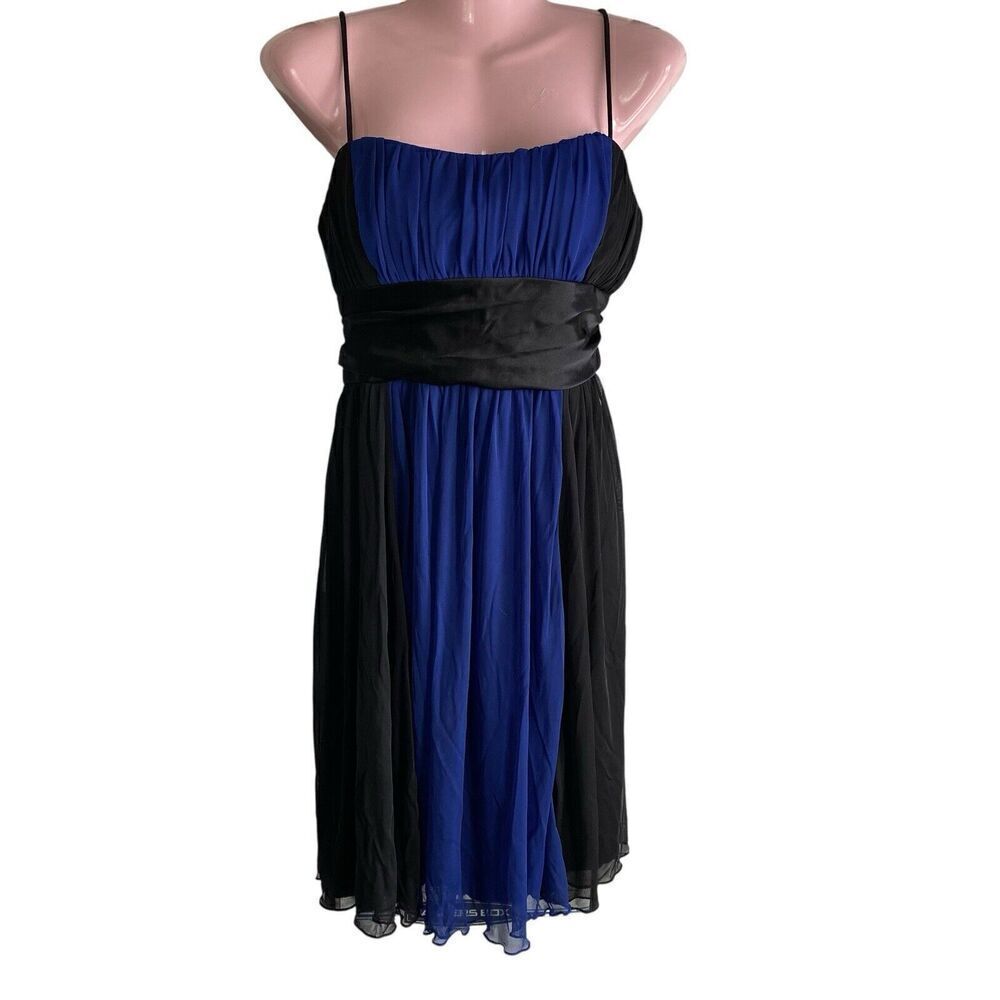 Vintage City Triangles Dress Spaghetti Small Strap Blue Black Party Prom Y2K
